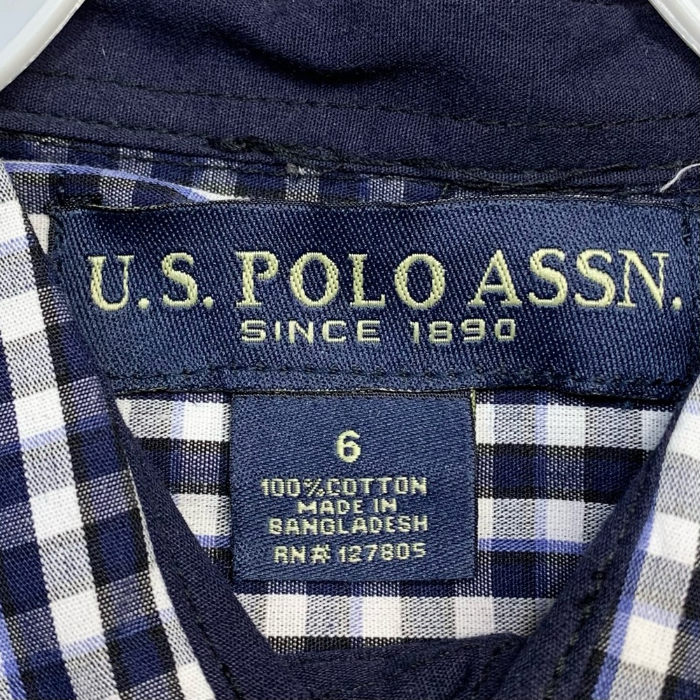 U.S. Polo Assn~NWT~Boy’s 2 Piece Plaid Button Up Shirt/Khaki Pant Set~Sz 6 - Picture 6 of 15